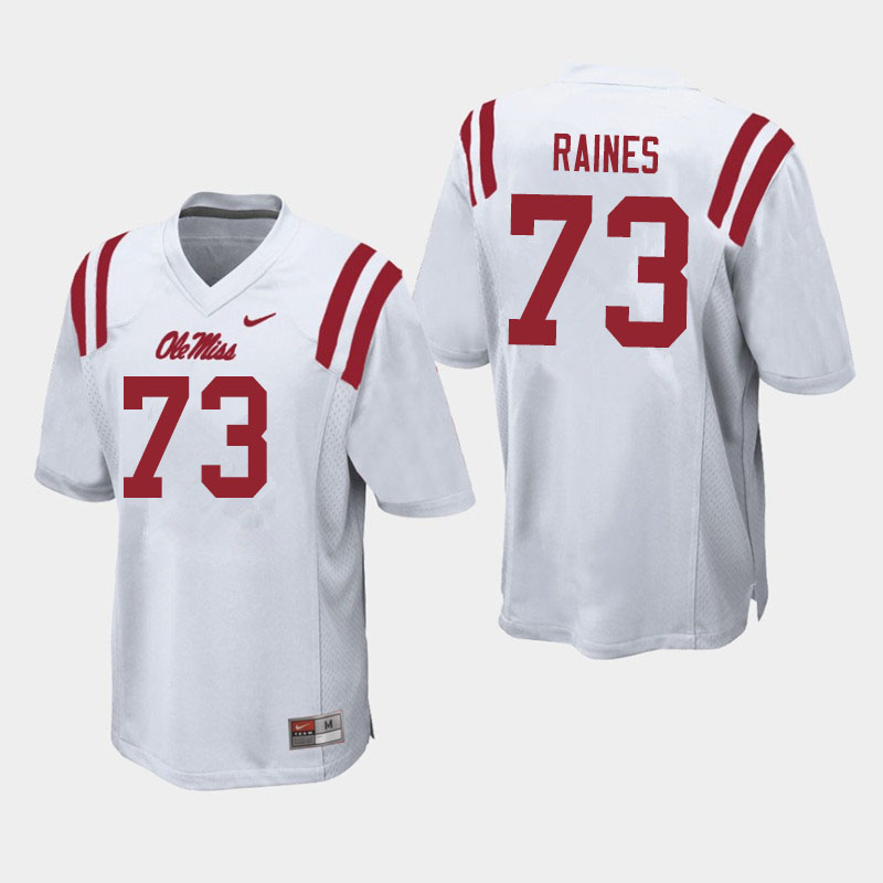 John Raines Ole Miss Rebels NCAA Men's White #73 Stitched Limited College Football Jersey VTA2458ED
